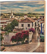 Painted Postcard From Obidos Wood Print