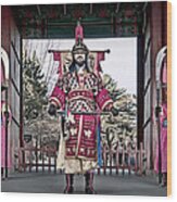 Palace Guard Seoul Korea Wood Print