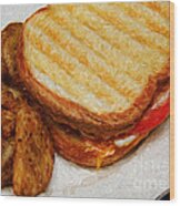 Panini Sandwich And Potato Wedges 2 Wood Print
