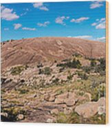 Panorama Of Enchanted Rock State Natural Area - Fredericksburg Texas Hill Country Wood Print