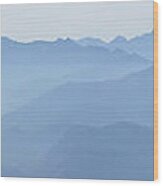 Panorama View Of The Bavarian Alps Wood Print