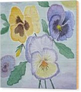 Pansies Wood Print