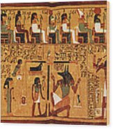Papyrus Of Ani, Weighing Of The Heart Wood Print