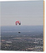 Paragliding Over Golden Wood Print