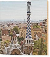 Parc Guell By Antoni Gaudi, Barcelona Wood Print