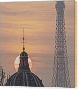 Paris Sunset Iii Wood Print