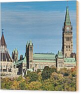 Parliament Hill In Autumn Wood Print