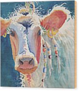 Party Gal - Cow Wood Print
