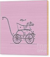 Patent Baby Carriage 1921 Smith Horse - Pink Wood Print
