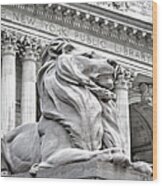 Patience The Nypl Lion Wood Print