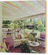 Patio Of Lilly Pulitzer's House Wood Print