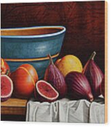 Peaches And Figs Wood Print
