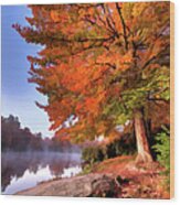 Peak Of Color - Blue Ridge Parkway Price Lake Wood Print