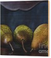Pears On A Chair Wood Print