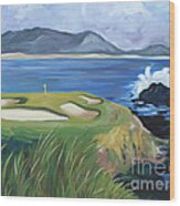 Pebble Beach Scene Wood Print