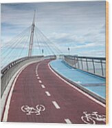 Pedestrian And Cycle Bridge In Pescara Wood Print
