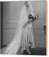Peggy Fish Wearing A Wedding Dress Wood Print