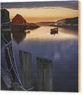 Peggy's Cove Harbour Wood Print