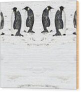 Penguin Lunch Time Wood Print