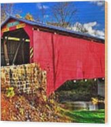 Pennsylvania Country Roads - Adairs Covered Bridge Over Sherman Creek - Perry County Wood Print