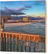 Pensacola Beach From The Pier Wood Print