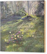 Pere Lachaise Spring Wood Print