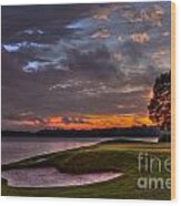 Perfect Golf Sunset In Reynolds Plantation Wood Print