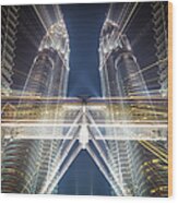 Petronas Towers Zooming Wood Print