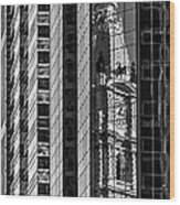 Philadelphia Reflections - Bw Wood Print