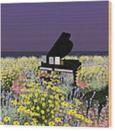 Piano In Spring Wood Print