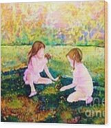Picking Flowers In The Park Paintings Of Montreal Park Scenes Children Playing Carole Spandau Wood Print