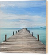 Pier On Koh Samui Island In Thailand Wood Print