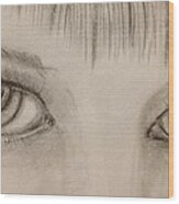 Piercing Eyes Wood Print