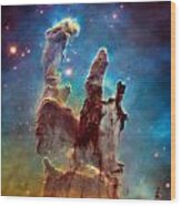 Pillars Of Creation In High Definition - Eagle Nebula Wood Print