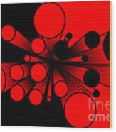 Pillars - Red And Black Variation Wood Print