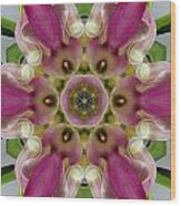 Pink Calla Lily Flower Mandala Wood Print