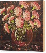 Pink Carnations Paint Along With Nancy Pbs Wood Print