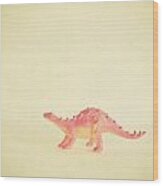 Pink Dinosaur Wood Print