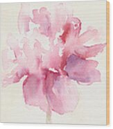 Pink Peony Watercolor Paintings of Flowers Wood Print