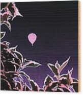 Pink Plant Balloon Wood Print