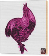 Pink Rooster - 3166 Fs Wood Print