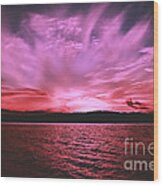 Pink Sky Flame - Sunset Wood Print