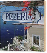 Pizzeria With View Wood Print