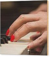 Playing The Piano Wood Print
