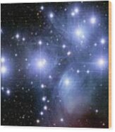 Pleiades Star Cluster (m45) Wood Print