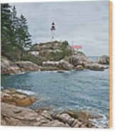Point Atkinson Lighthouse And Rocky Shore Wood Print