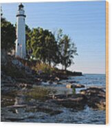 Pointe Aux Barques Lighthouse 1 Wood Print