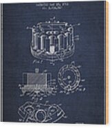 Poker Chip Dispenser Patent From 1962 - Navy Blue Wood Print