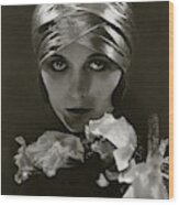 Pola Negri Wearing A Head Wrap Wood Print