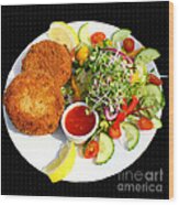 Polpeor Cafe Crab Cake Salad Wood Print